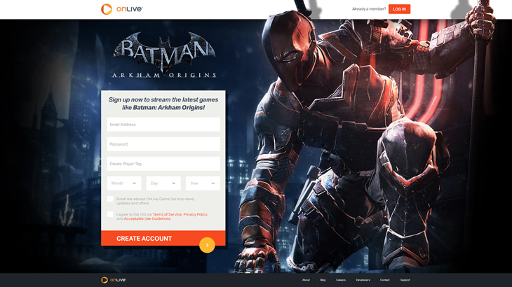 OnLive: Games Landing Pages - Nick Perata