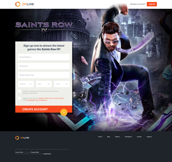 OnLive: Games Landing Pages - Nick Perata