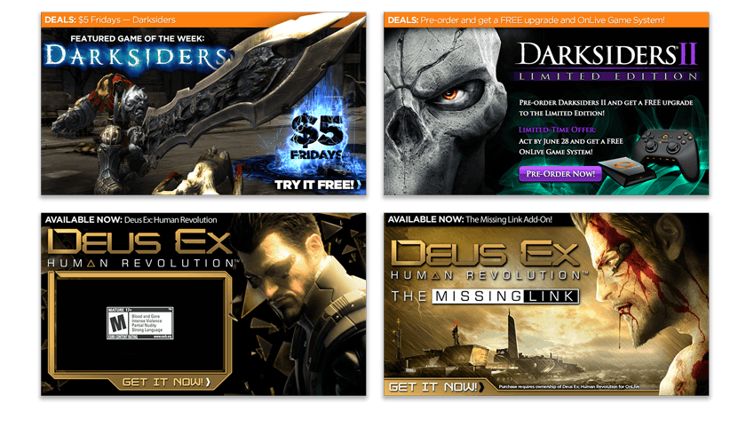 OnLive: Games Marketing/Promo Assets - Nick Perata